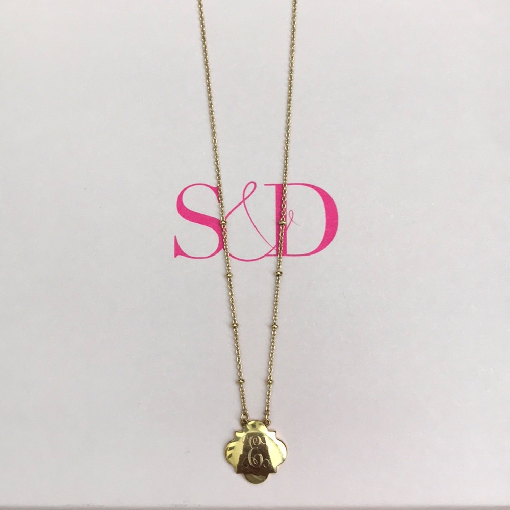 E Clover Charm Necklace
